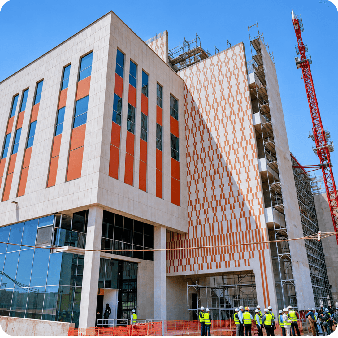 A multistorey infrastructure project under construction